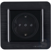 Розетка с заземлением и шторками 16A/220V Arvia Electric Lavin Черный матовый (21 25 4007 243)